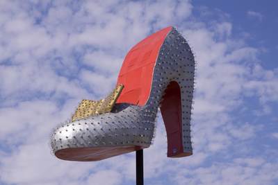 The Silver Slipper designed by Jack Larsen in the 1960's and originally located on the Silver Slipper Gambling Hall, restored in 2009 by the Neon Museum and now located on the North Las Vegas Boulevard in Nevada, United States of America U.S.A. USA