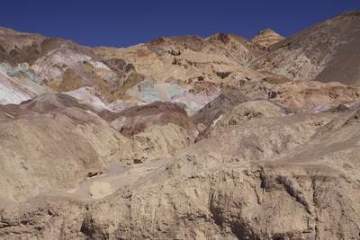 Colourful mineral deposits give the name 'Artists Palette' to this geological feature in Death Valley in California in the United States of America in the USA U.S.A.