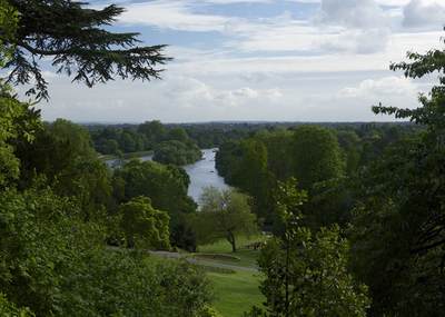 The view from Richmond Hill down towards the river Thames painted by the artist JM Turner in the London Borough of Richmond in the United Kingdom