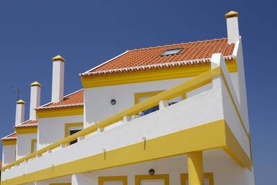 Colourful Portuguese apartment in Praia D'El Rey, Praia del Rei in Portugal Europe
